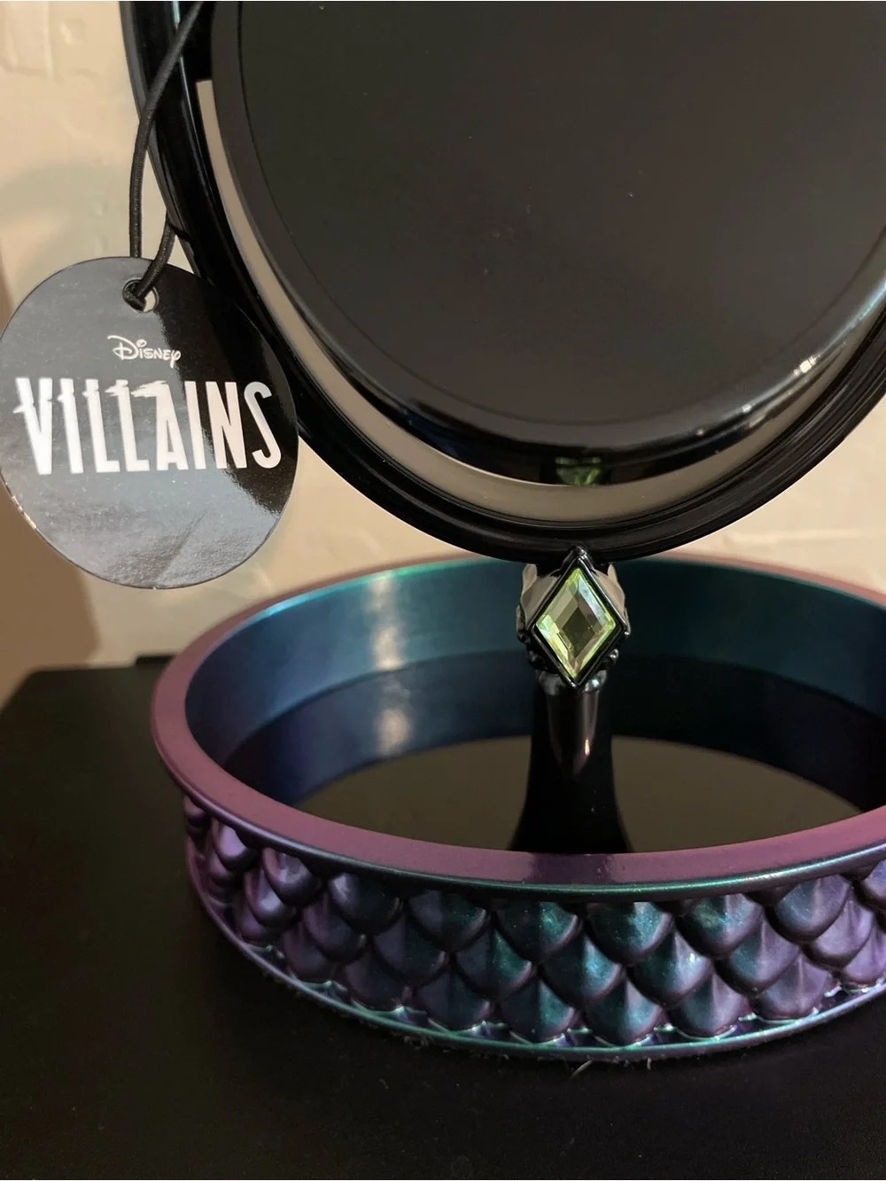Bath & Body Works Iridescent Mermaid Scale Vanity Mirror with Black Horned Frame